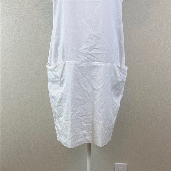 Penny Black by MaxMara Cotton White Short Sleeve Dress with Pockets Size 10 - Picture 3 of 11